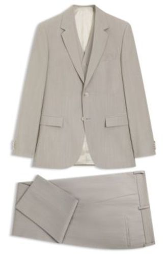 Costume trois pièces Slim Fit en laine vierge - Boss - Modalova