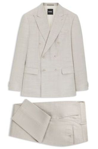 Costume deux pièces Slim en lin à rayures et mohair - Boss - Modalova