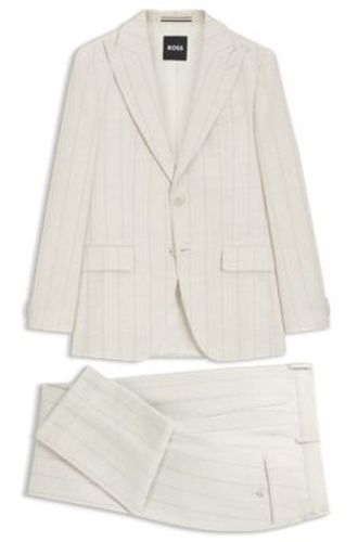 Costume deux pièces Slim en coton et laine vierge - Boss - Modalova