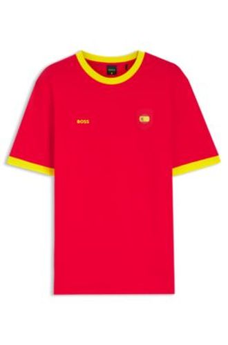 T-shirt en coton stretch avec drapeau du pays et logo - Boss - Modalova