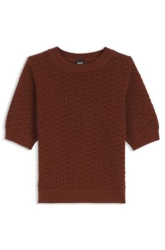 Pull en coton à structure micro-ajourée - Boss - Modalova