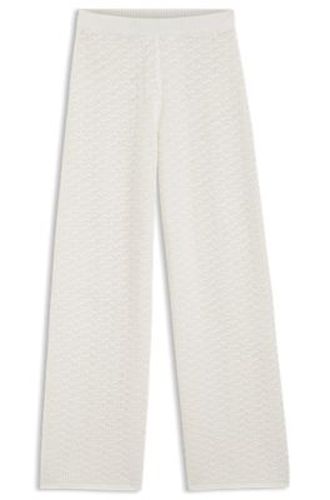 Pantalon en coton avec structure micro-dentelle - Boss - Modalova