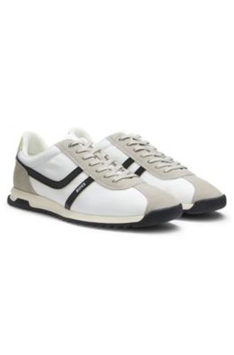 Baskets avec garnitures en cuir suédé et logo - Boss - Modalova