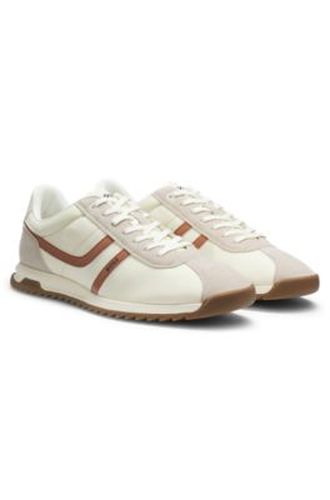 Baskets avec garnitures en cuir suédé et logo - Boss - Modalova