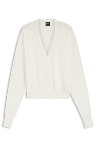 Cardigan en lin et coton avec devant boutonné - Boss - Modalova