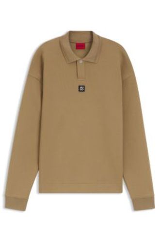 Sweat en coton mélangé structuré avec col polo - HUGO - Modalova