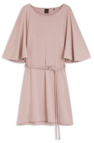 Robe en maille ceinturée à effet cape - Boss - Modalova