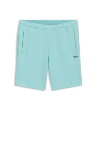 Short en jersey piqué de coton mélangé avec logo brodé - Boss - Modalova