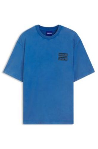 T-shirt en jersey de coton lavé à imprimé graphique - HUGO - Modalova