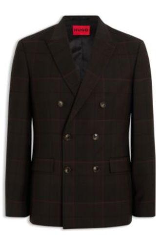 Veste Extra Slim en laine vierge à carreaux - HUGO - Modalova