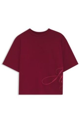 T-shirt en jersey de coton à logo brodé grand format - HUGO - Modalova