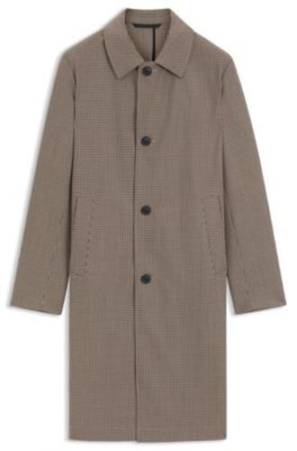 Manteau Relaxed déperlant en laine vierge à motif pied-de-poule - Boss - Modalova
