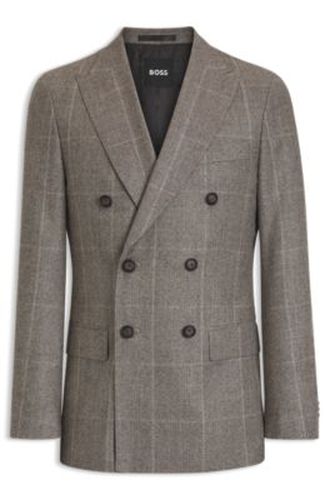 Veste Slim en laine vierge à carreaux - Boss - Modalova