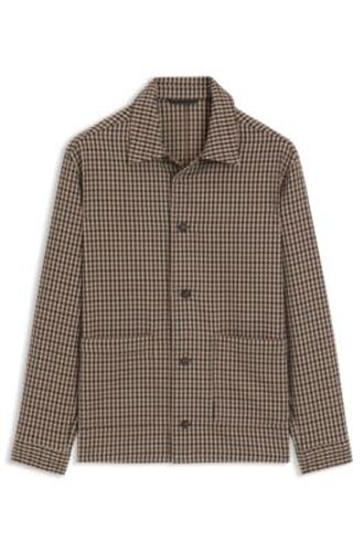 Veste Relaxed en laine mélangée à carreaux vichy - Boss - Modalova