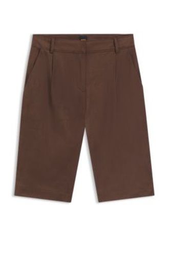 Short Regular en suédine avec plis sur le devant - Boss - Modalova