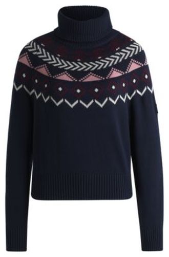 Pull d’équitation à col roulé et motif en maille - Boss - Modalova