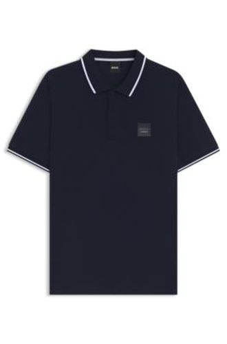 Polo d’équitation en coton stretch avec patch logo - Boss - Modalova