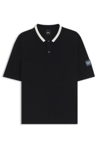 Pull en coton à col polo d’inspiration équestre - Boss - Modalova