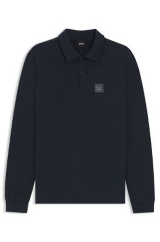 Polo d’équitation en maille de coton stretch avec patch logo - Boss - Modalova