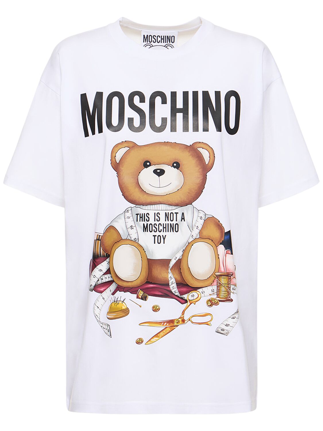 T-shirt En Jersey De Coton Imprimé Logo - MOSCHINO - Modalova