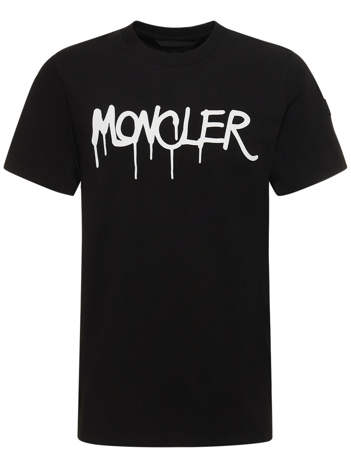 T-shirt En Coton Épais Détail Logo - MONCLER - Modalova