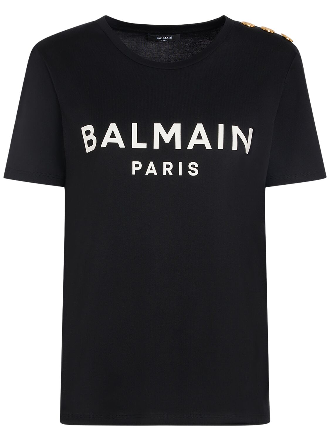 T-shirt En Coton Imprimé Logo - BALMAIN - Modalova