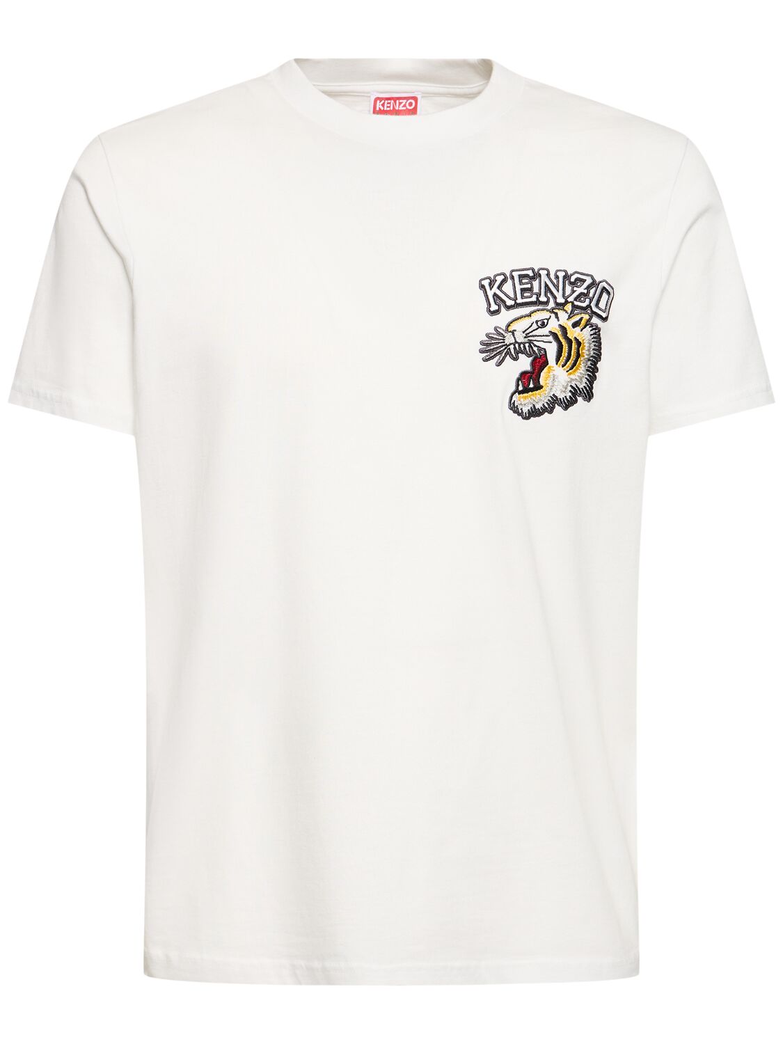 T-shirt En Jersey De Coton À Tigre Brodé - KENZO PARIS - Modalova