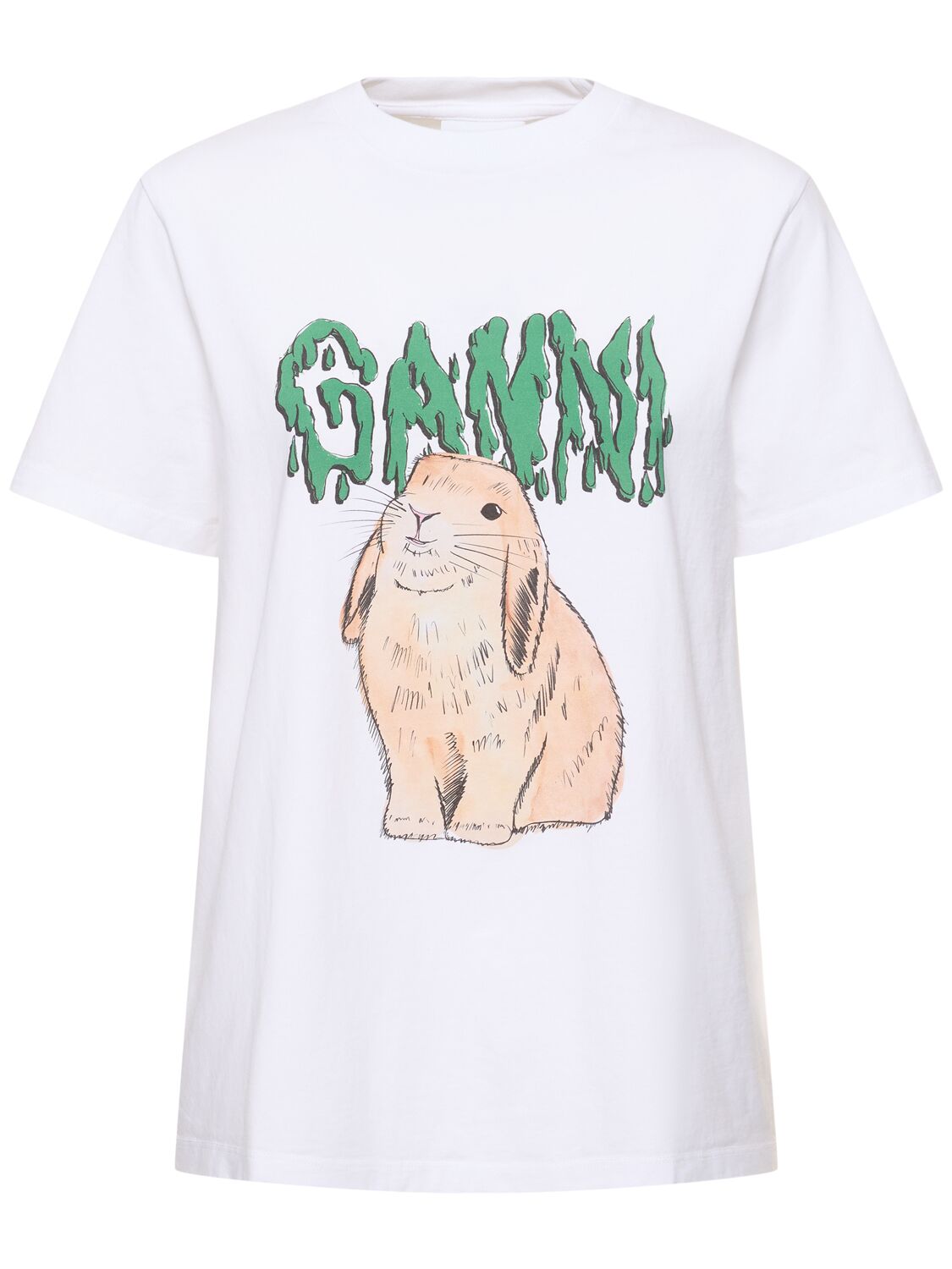 T-shirt En Coton Bunny - GANNI - Modalova
