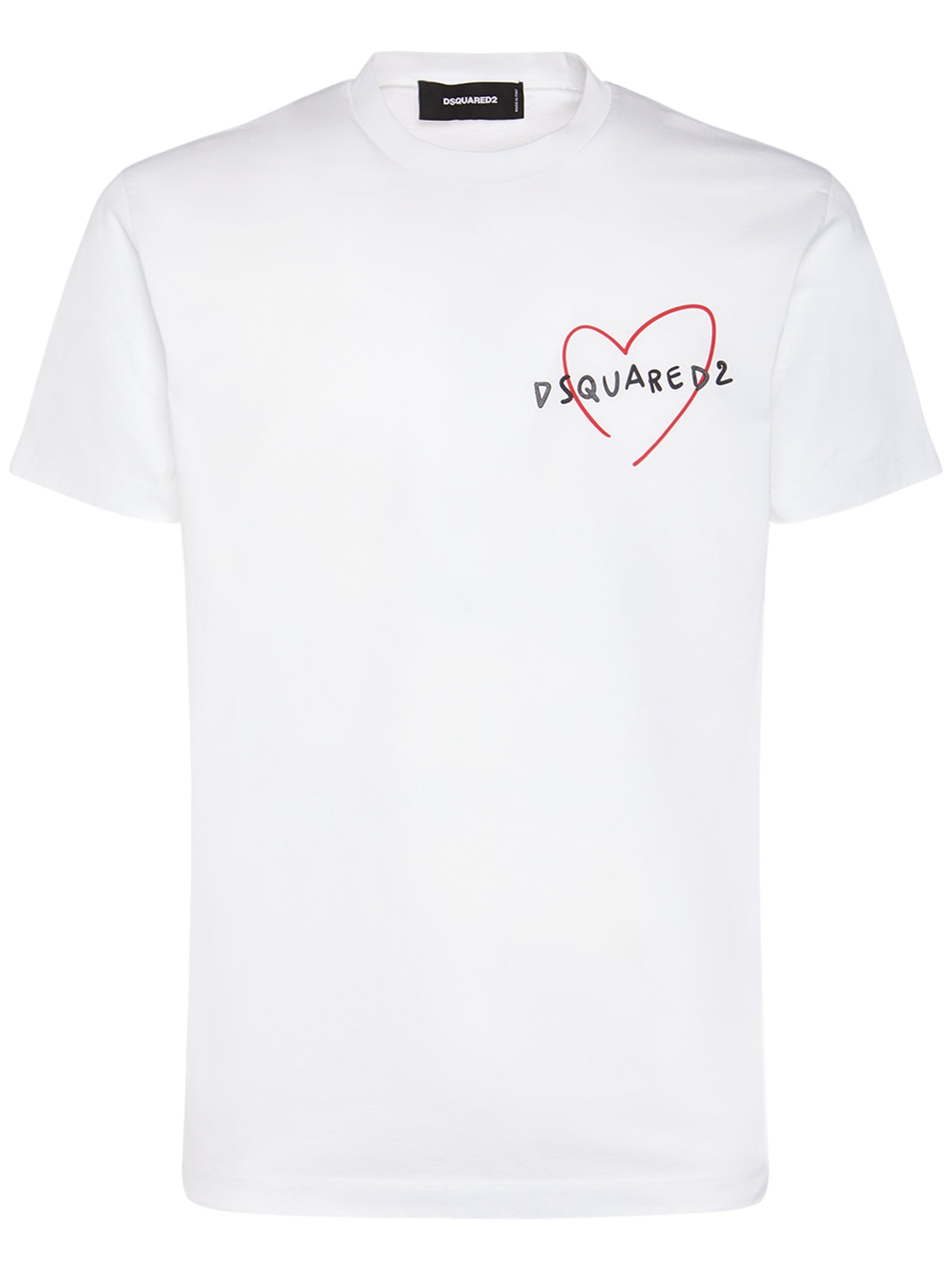 T-shirt En Jersey De Coton Imprimé Logo - DSQUARED2 - Modalova