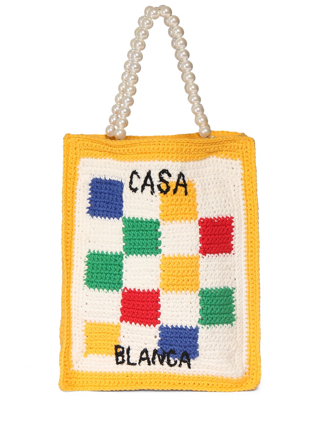 Tote Bag Mini Carré En Crochet De Coton - CASABLANCA - Modalova