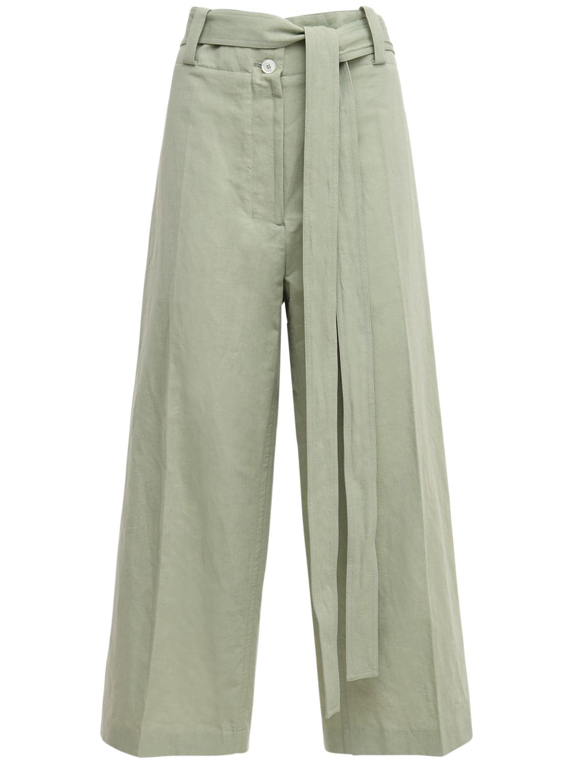 Pantalon Ample En Lin Et Coton Taille Haute - MONCLER GENIUS - Modalova