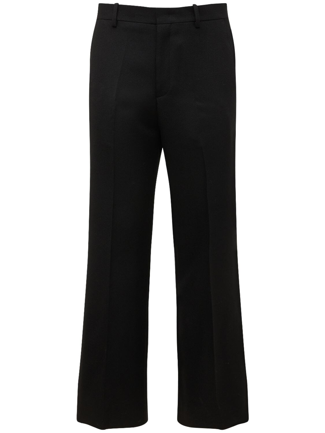 Pantalon Semi-ample En Laine - SOLID HOMME - Modalova