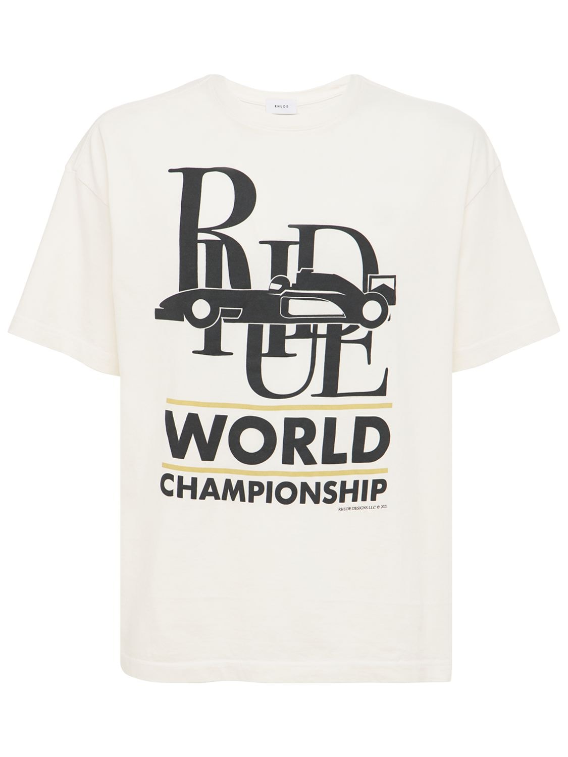T-shirt En Coton Imprimé "world Champion" - RHUDE - Modalova