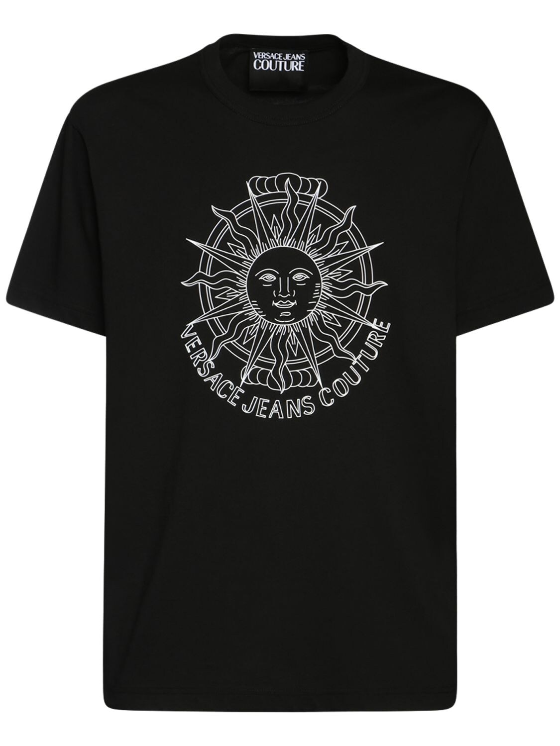T-shirt En Jersey De Coton Imprimé Logo - VERSACE JEANS COUTURE - Modalova
