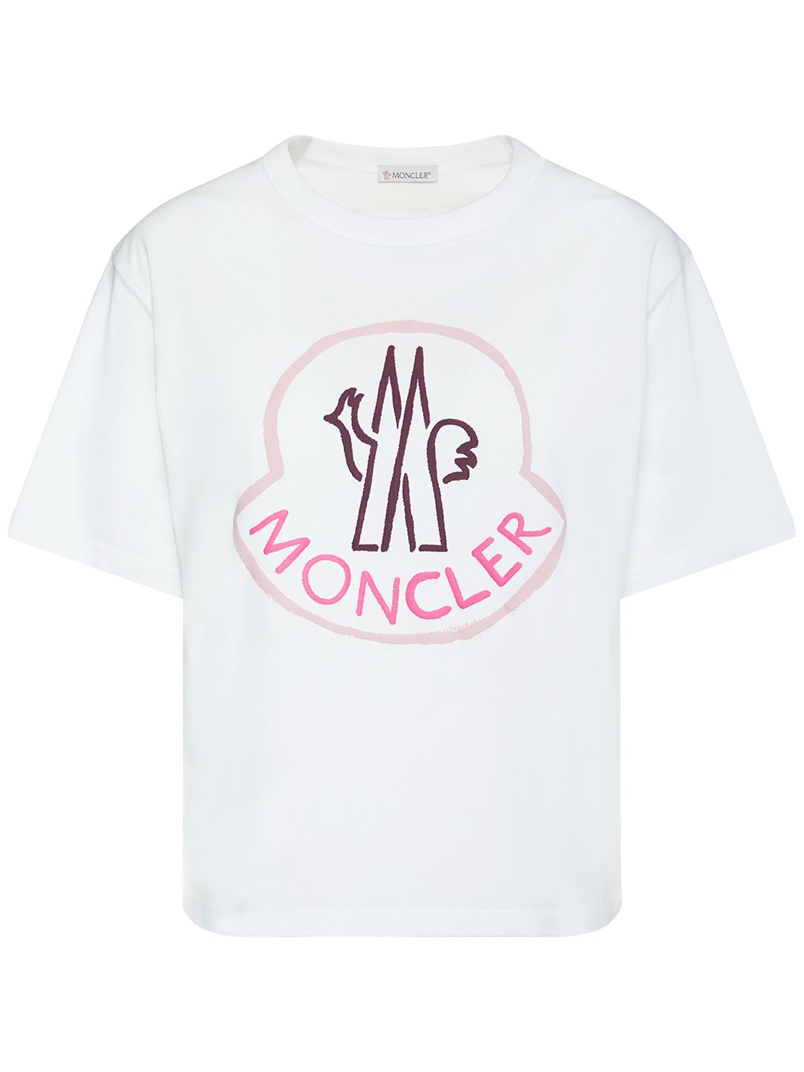 T-shirt En Jersey De Coton Imprimé Logo - MONCLER - Modalova