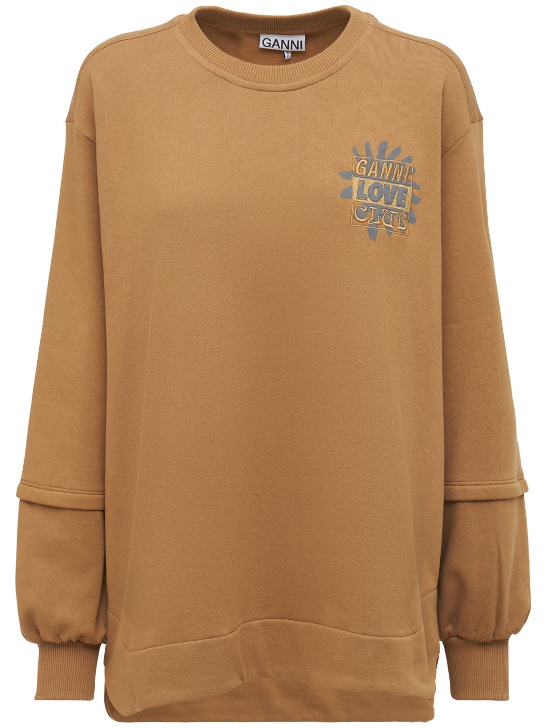Sweat-shirt En Jersey De Coton À Logo - GANNI - Modalova