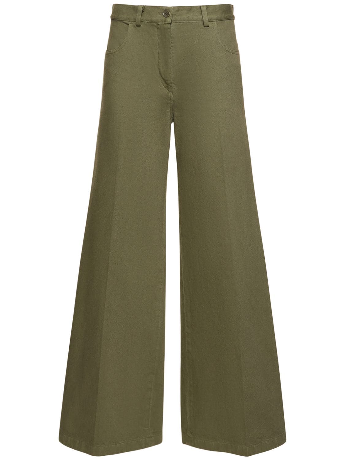 Pantalon Ample En Coton Taille Haute - ASPESI - Modalova