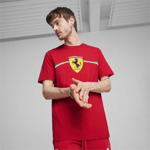 T-Shirt traditionnel avec grand écusson Scuderia Ferrari Motorsport, Rouge - PUMA - Modalova