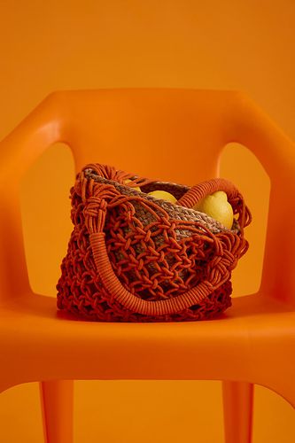 Sac Fourre-tout en Jute au Crochet en Orange, chez - Anthropologie - Modalova