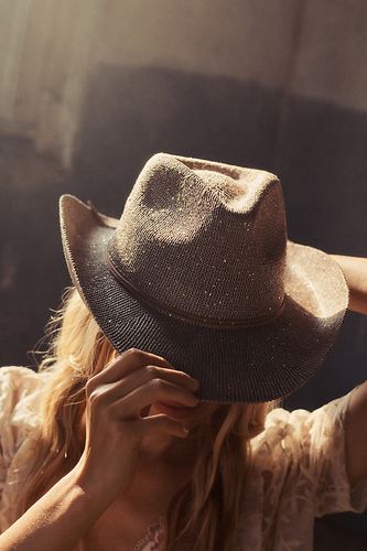 Chapeau de cowboy en paille scintillante en chez - Anthropologie - Modalova