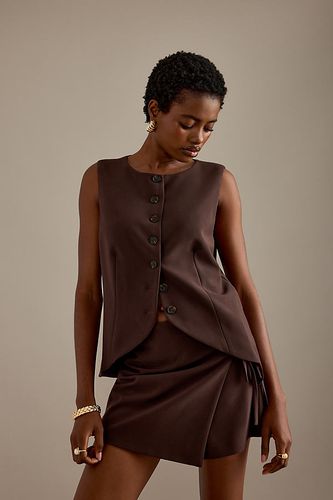 Gilet Taillé Boutonné Devant par en Brown taille: Uk 16 - By Anthropologie - Modalova