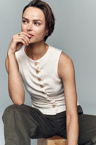 Haut boutonné sans manches froncé en taille: L - By Anthropologie - Modalova