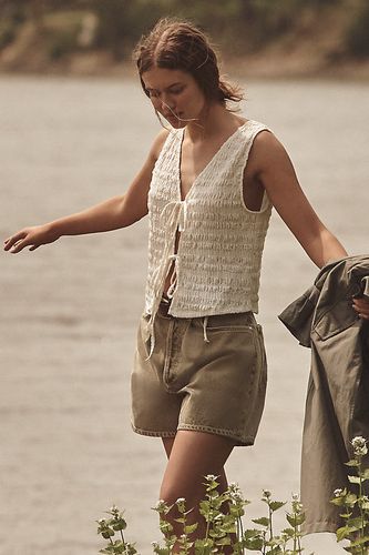 Haut débardeur froncé à nouer devant en taille: XS - By Anthropologie - Modalova