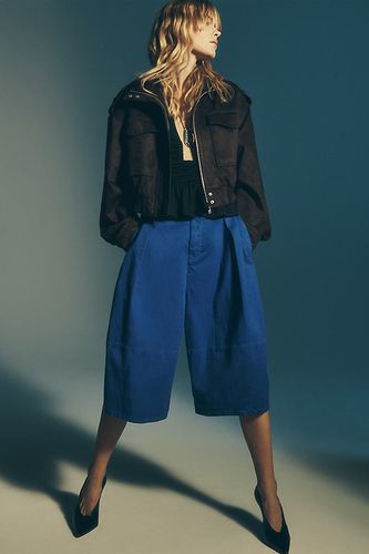 Veste bomber utilitaire en faux daim en taille: S chez Anthropologie - Pilcro - Modalova