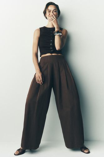 Pantalon tonneau plissé en taille: M chez Anthropologie - Maeve - Modalova