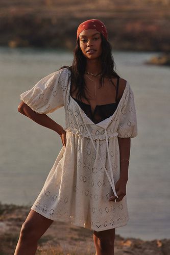 Combishort à Manches Bouffantes et Œillets en White, taille: L chez Anthropologie - Pilcro - Modalova