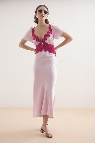 Robe midi en satin et dentelle Olivia en taille: Uk 8 - By Anthropologie - Modalova