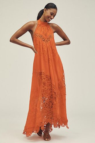 Robe en Dentelle Ajourée à Col Halter en taille: XS - By Anthropologie - Modalova