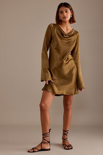 Robe Mini Coupée au Biais en Satin à Manches Longues en Green taille: Uk 10 chez - Anthropologie - Modalova