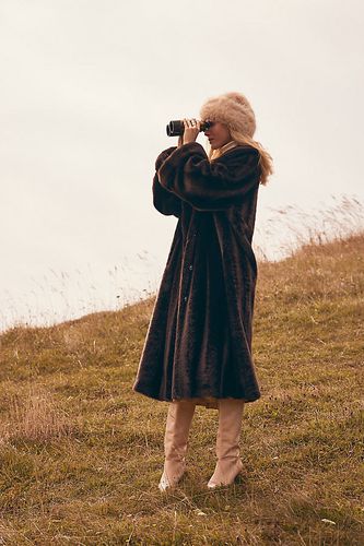 Manteau en fausse fourrure Castello en Brown taille: M chez Anthropologie - Jakke - Modalova